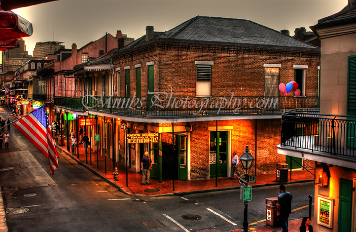 Evening On Bourbon. Bourbon Street. New Orleans, Louisiana